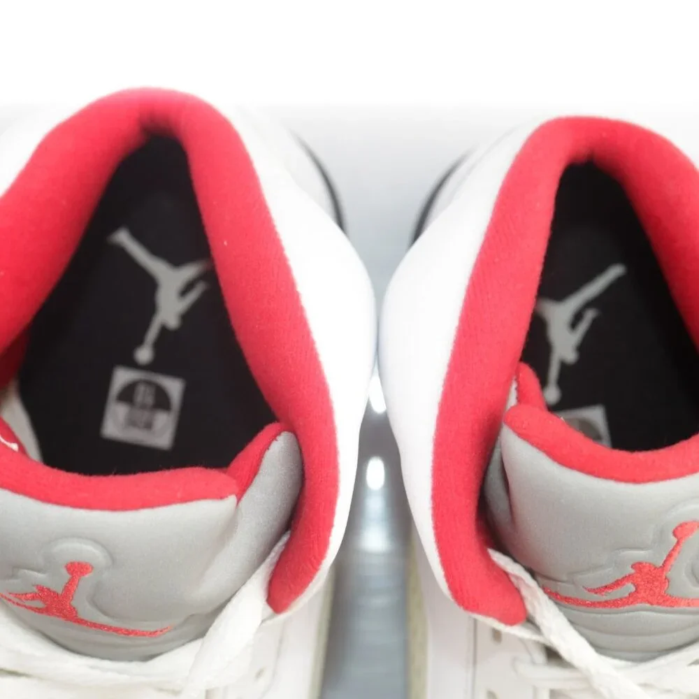 Air Jordan 5 Retro Mens White Fire Red Sneaker Size 10 Black 2013 Shoes With Box